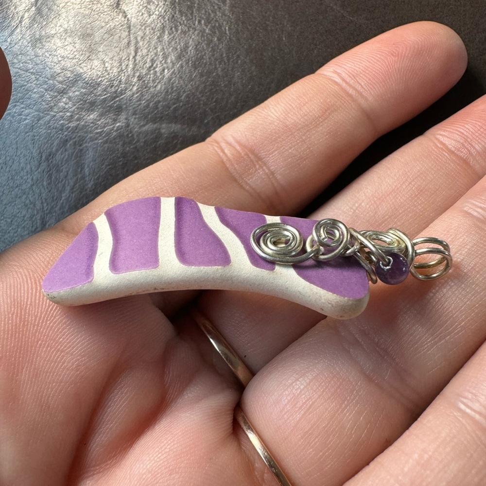 One of a kind pottery pendant